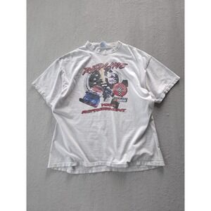 Vintage 90s Y2K NASCAR Coca-Cola Redline Your Refreshment White T-shirt XL Hanes